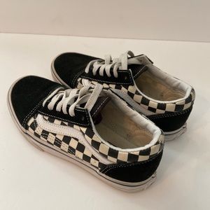 Vans Checkerboard Lace Up Kids Sneakers Shoes